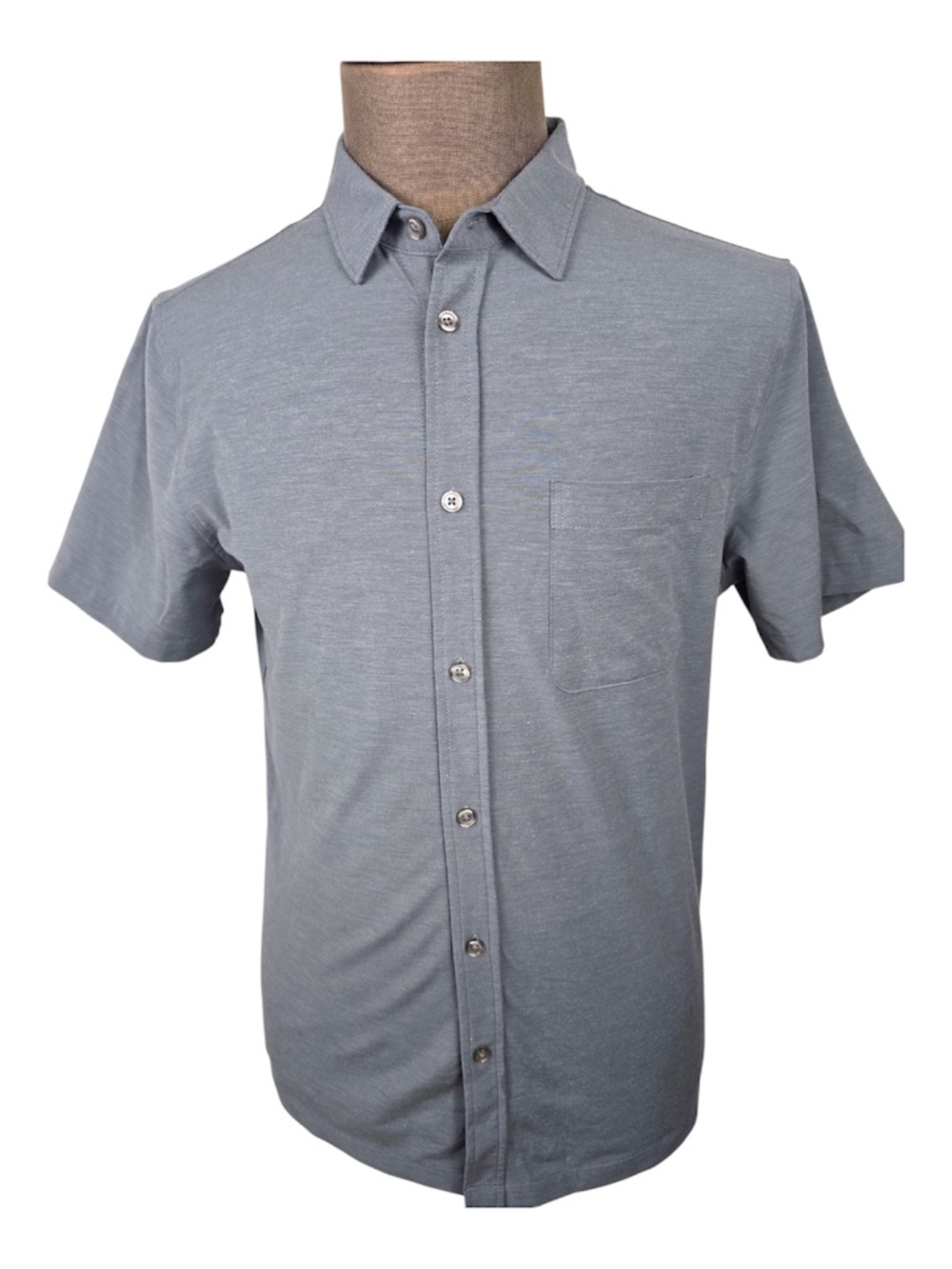 Vuori Men's Bridge Button Down Short Sleeve Shirt Grey Size L V184